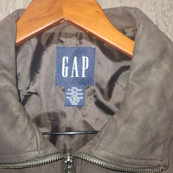 Vintage GAP Genuine Brown Suede Leather Full Zip Jacket Men size XXL - Picture 2 of 9